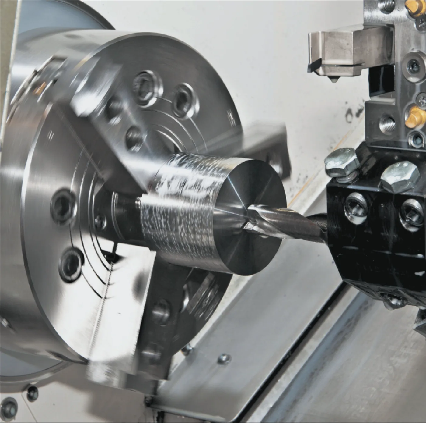 CNC turning centre machining a gearbox shaft