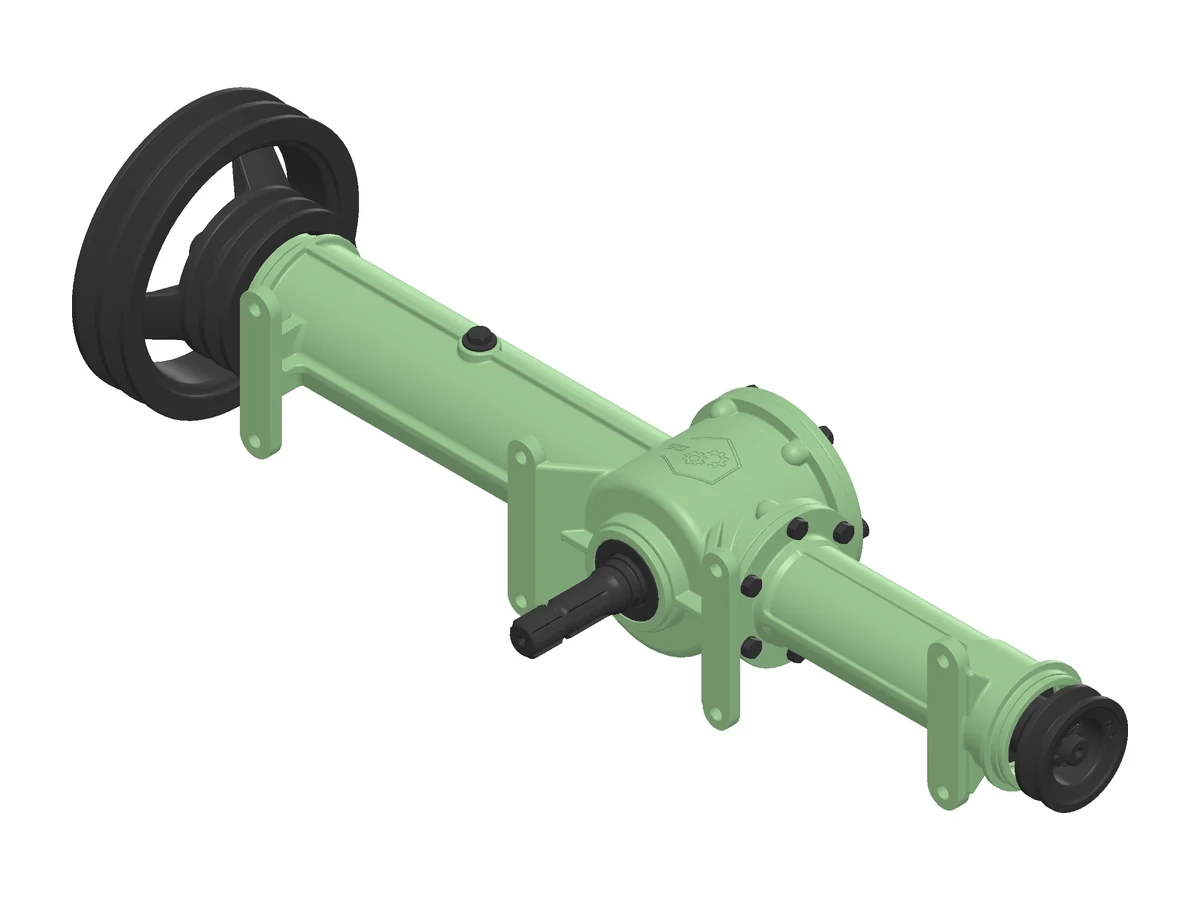 CO-1929 Combine & Cutter Bar Gearbox, three-quarter view