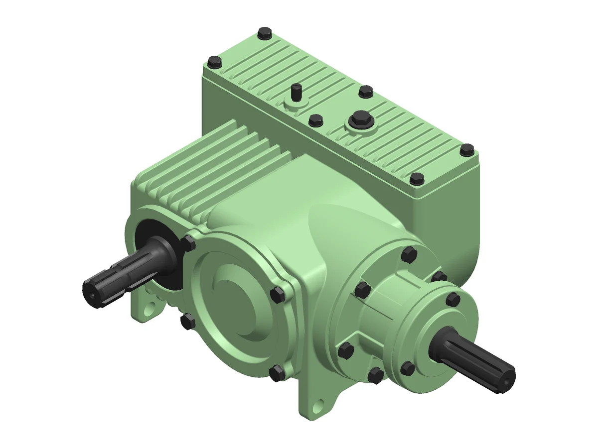 SR-1520M Straw Reaper Gearbox, three-quarter view